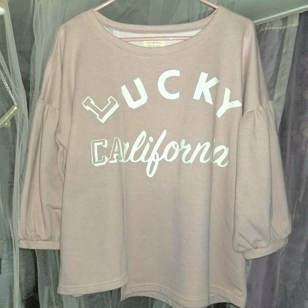 Sale.Lucky Brand Lucky California Pink Sweatshirt